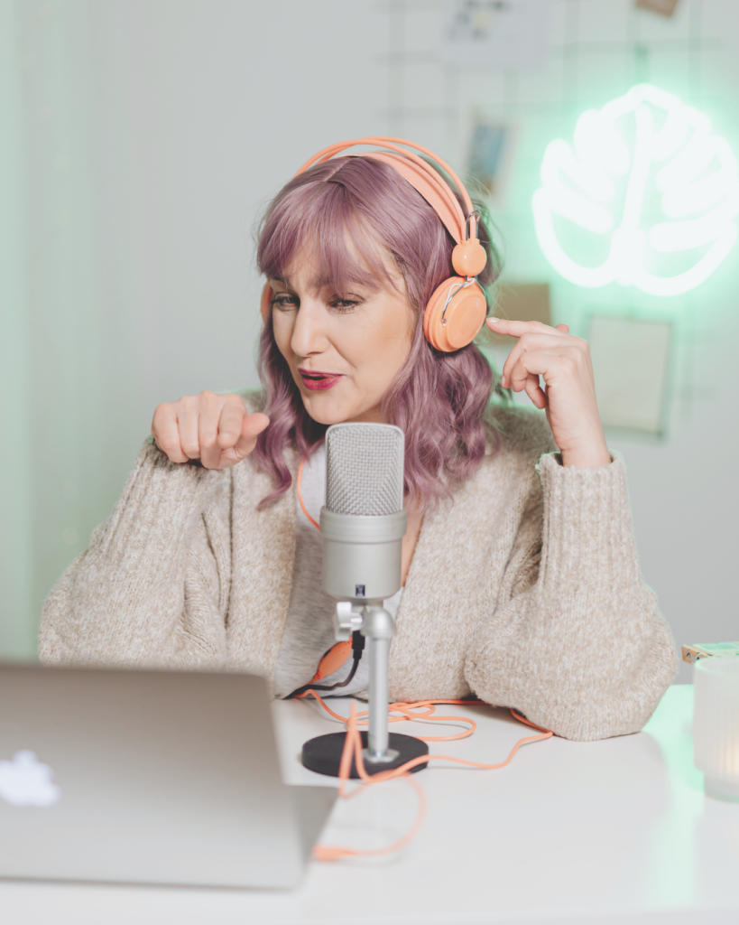 woman podcaster